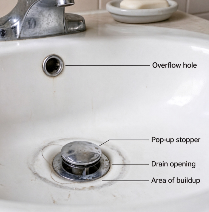 Washbasin Overflow Odor Inspection